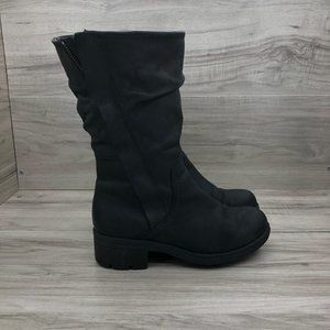 Clarks Boots Womens 6 Artisan Mansi Juniper Black Leather Zip Midcalf